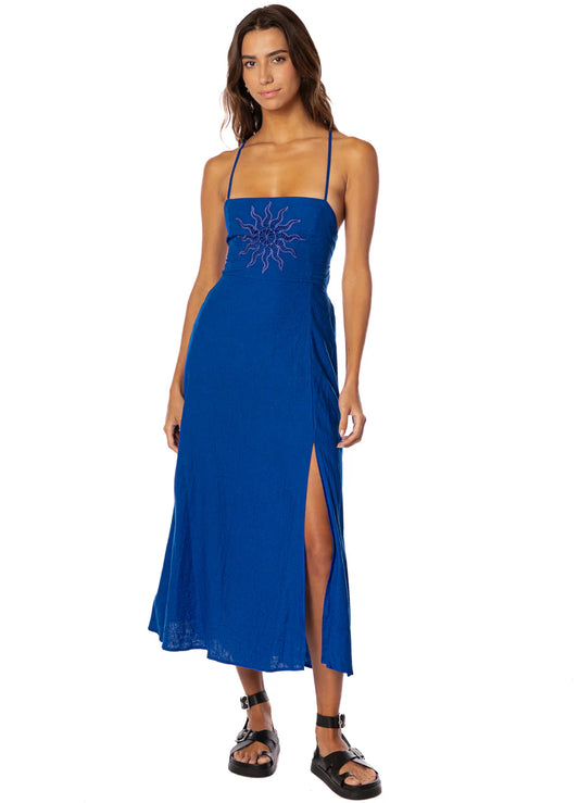 COBALT BLUE REMI V MINI DRESS