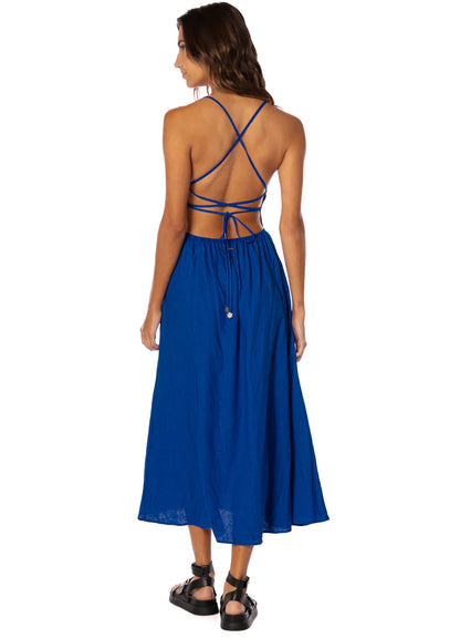 COBALT BLUE REMI V MINI DRESS