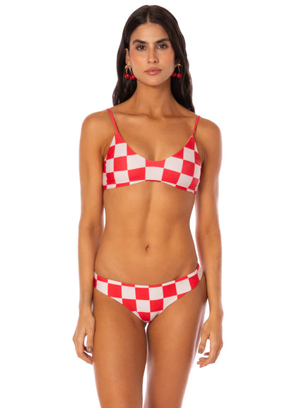 CHERRY CHECKER LIBERTIES CLASSIC BRALETTE BIKINI TOP