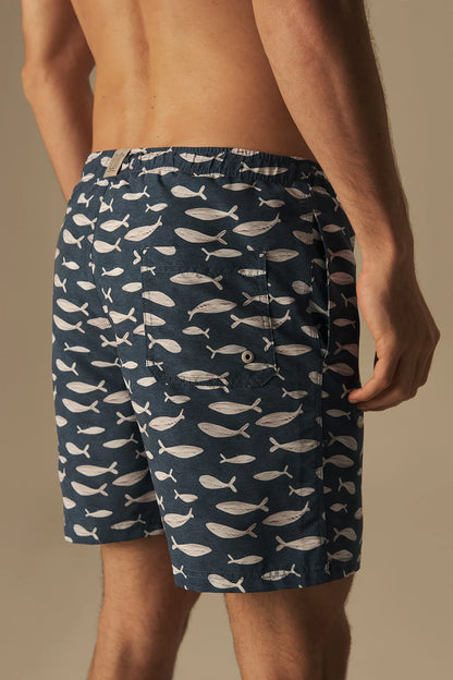 SHORT MEN NAVY BLUE FISH