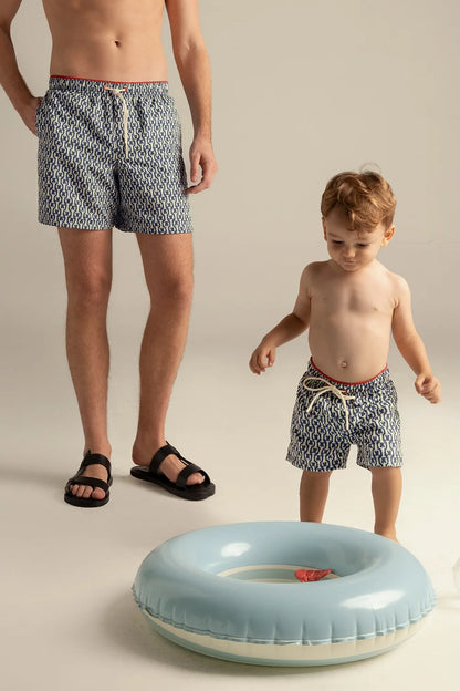 SHORT KIDS LANGOSTAS BLUE AND RED