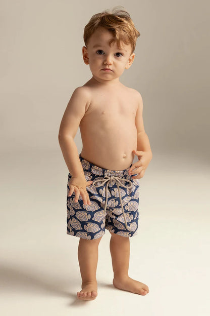 SHORT KIDS DARK BLUE FISH