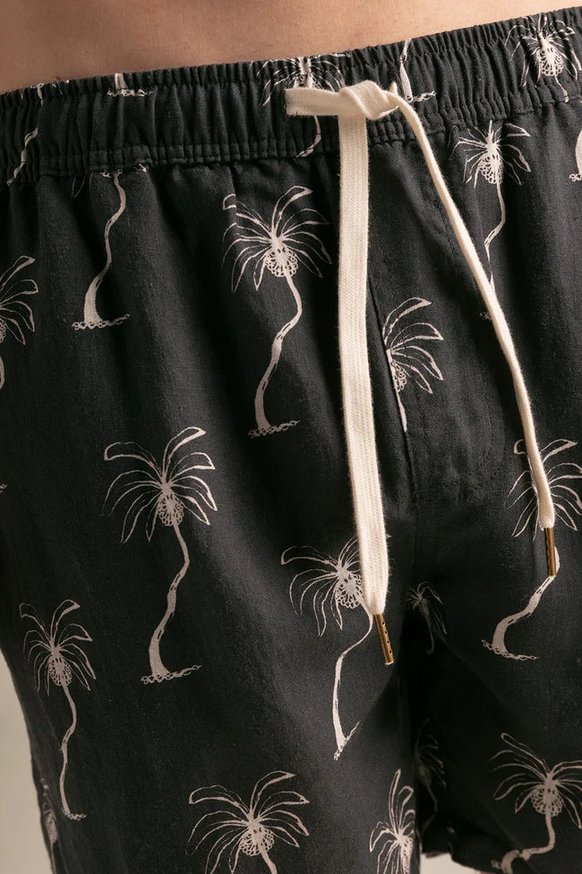 SHORT PALM BLACK LINEN