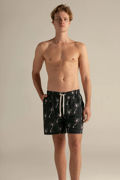 SHORT PALM BLACK LINEN