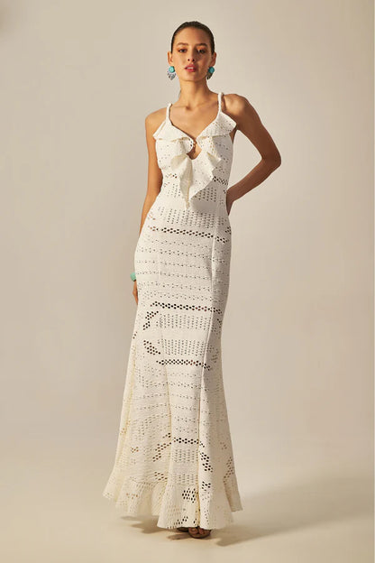 DRESS MARTHA TEXTURE JAQUARD OFF WHITE