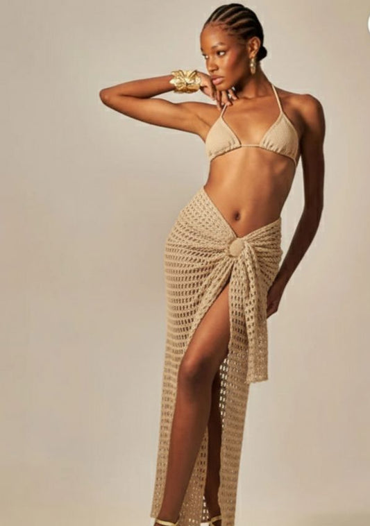 BUZIOS PAREO BEGE LACE