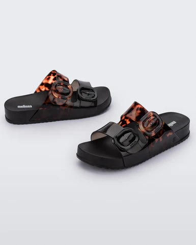 MELISSA COZY SLIDE BLACK CLEAR