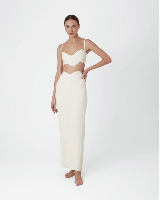 WAVE MAXI SKIRT YVORY