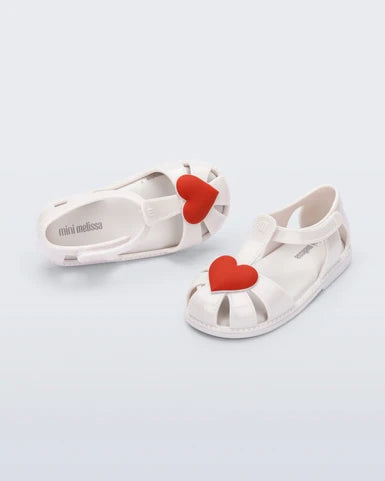 MINI MELISSA HIP HEART BALLERINA WHITE METALIC