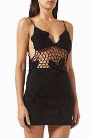 FLORA CROCHET DRESS BLACK